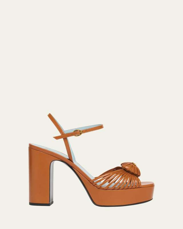 VLogo Royal Heart Leather Platform Sandals